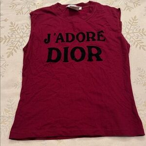 Christian Dior Boutique “J’ADORE DIOR” TANK Y2K Galliano Era | Berry Red | US 8